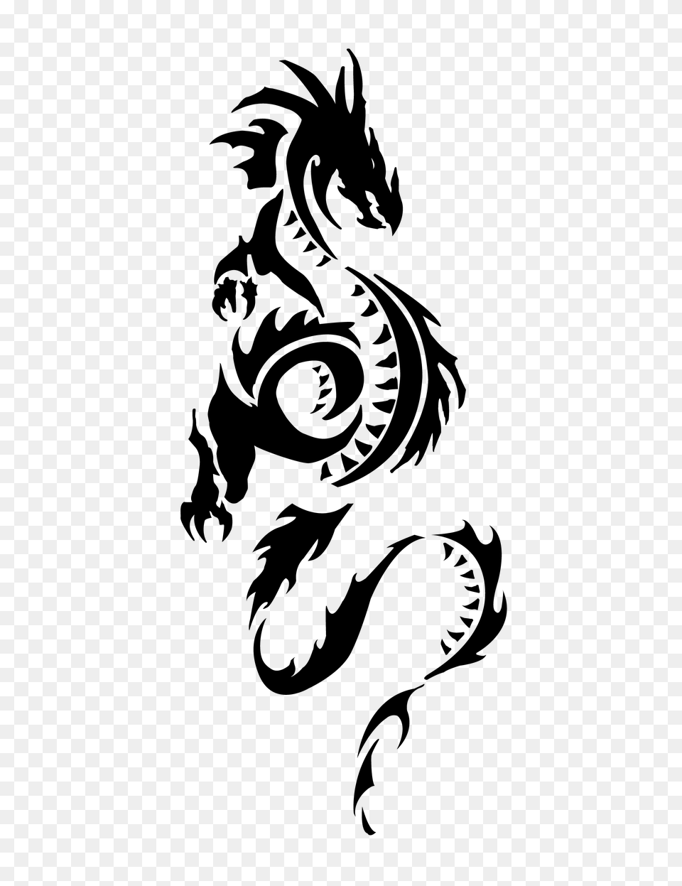 Dragon, Silhouette, Cross, Symbol Png Image