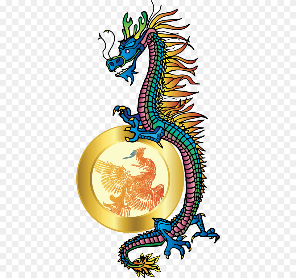 Dragon And Phoenix Illustration, Person Free Png Download
