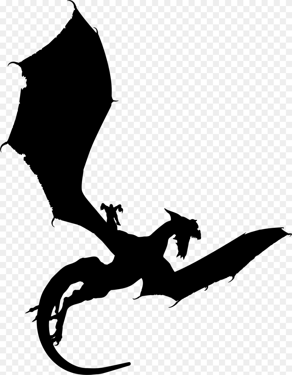 Dragon Attacking Silhouette Icons, Gray Free Transparent Png