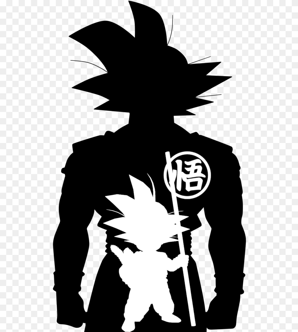 Dragon Ball Black And White, Stencil, Silhouette, Baby, Person Free Transparent Png
