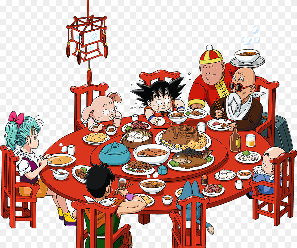 Dragon Ball Goku Feast, Architecture, Room, Meal, Lunch Png Image