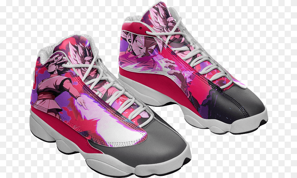 Dragon Ball Super Goku Black Budokai Rose Aura Basketball Nimbus Nike Dragon Ball, Clothing, Footwear, Shoe, Sneaker Png