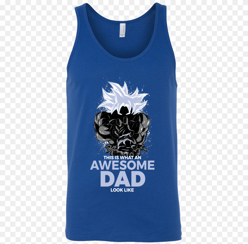 Dragon Ball Super Goku Cool Dad Master Ultra Instinct T Shirt, Clothing, Tank Top, Flower, Plant Png Image