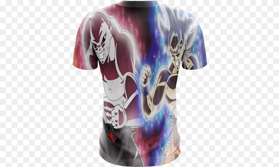 Dragon Ball Super Goku Vs Jiren Fierce Battle Full Print T Shirt Goku, T-shirt, Clothing, Person, Man Free Transparent Png