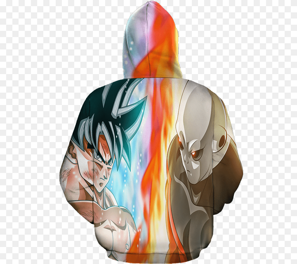 Dragon Ball Super Goku Vs Jiren Overflowing Aura Hoodie Fictional Character, Clothing, Coat, Sweatshirt, Sweater Free Png Download
