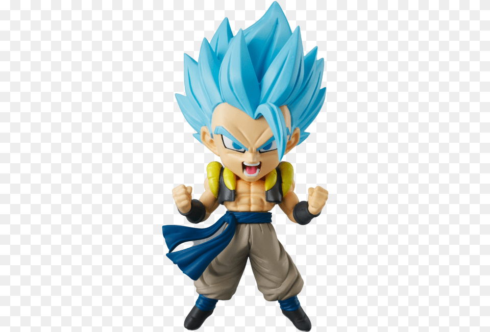 Dragon Ball Super Saiyan Blue Gogeta Chibi Masters Figure By Bandai Dragon Ball Chibi Figure, Figurine, Baby, Person, Face Free Png