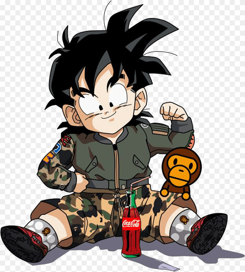 Dragon Ball Supreme Bape Goku Goten Dragon Ball Z Streetwear, Book, Comics, Publication, Baby Free Png Download