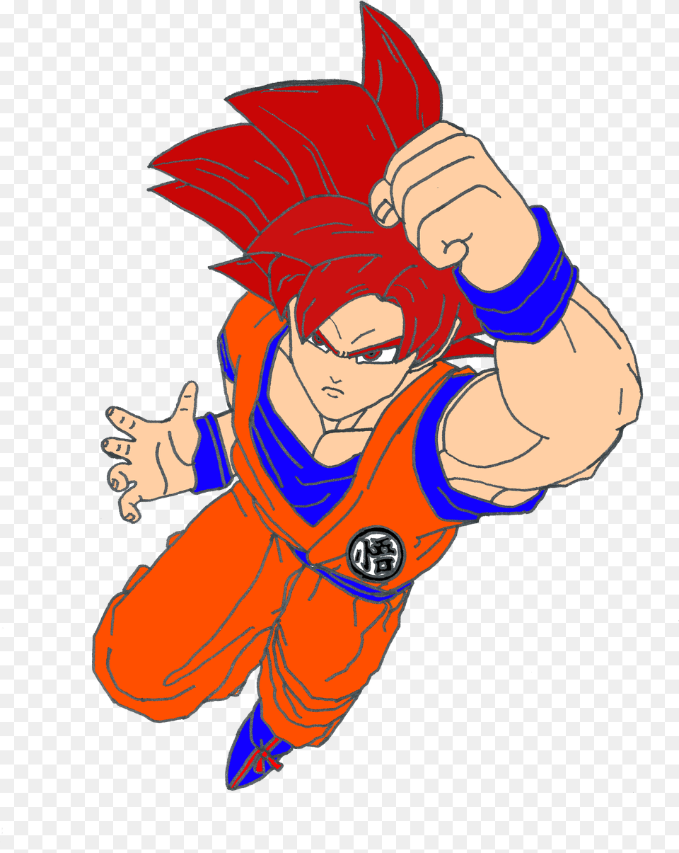 Dragon Ball Z Battle Of Gods Super Saiyan God Coloring Personnage Dragon Ball Z, Baby, Person, Hand, Finger Free Transparent Png