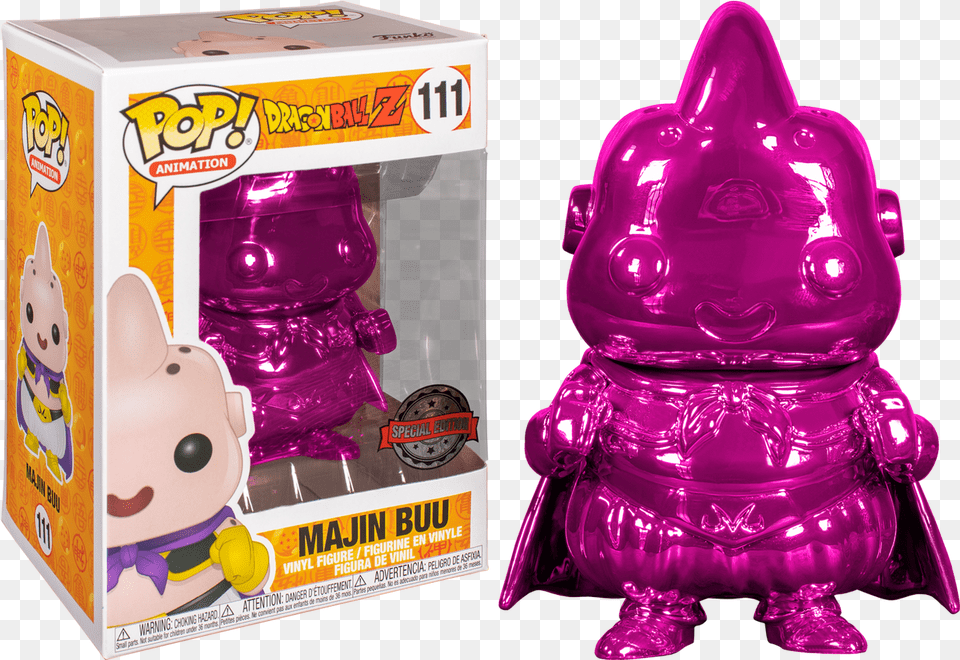 Dragon Ball Z Funko Pop Majin Buu Pink Chrome, Purple, Toy, Plush, Food Png Image