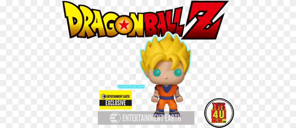 Dragon Ball Z Glow Inthedark Super Saiyan Goku Pop Vinyl Dragon Ball Z, Baby, Person, Face, Head Free Png Download