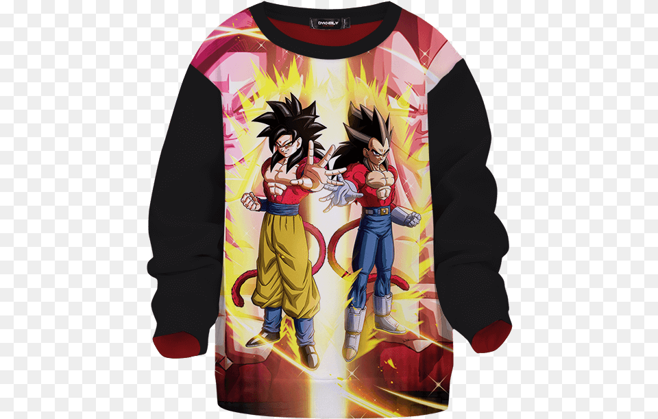 Dragon Ball Z Goku Vegeta Super Saiyan 4 Kids Sweatshirt Dragon Ball Dokkan Battle, Book, Comics, Publication, Boy Free Png Download