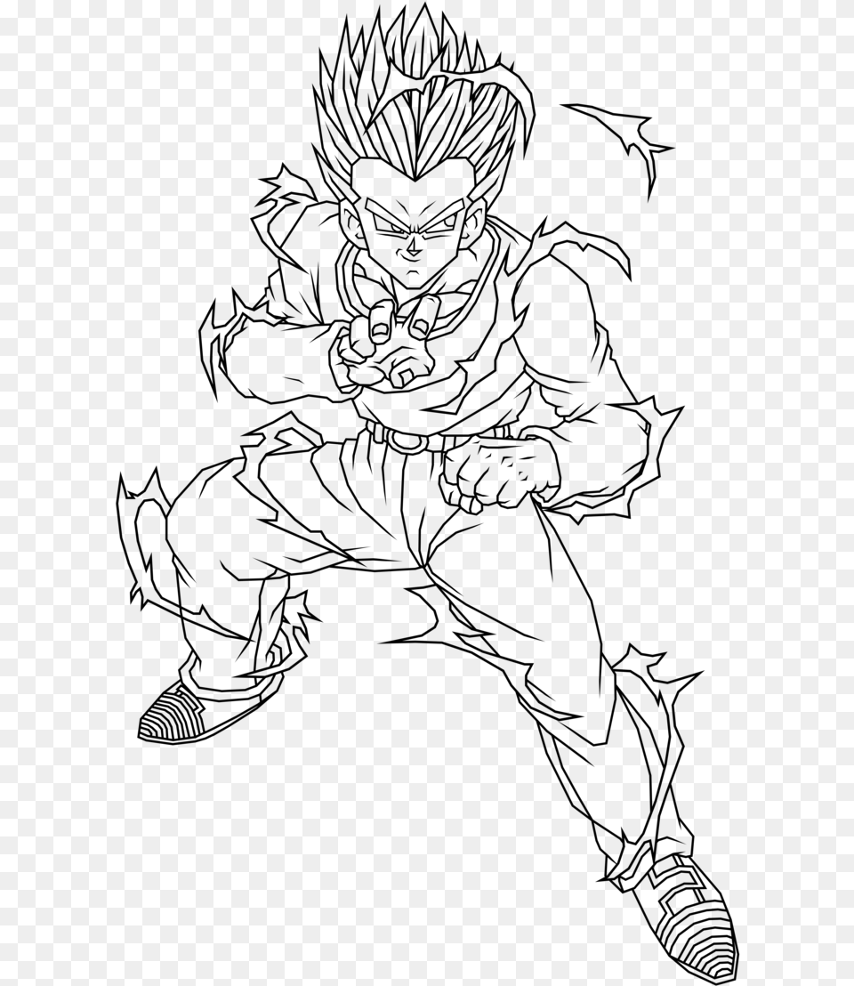 Dragon Ball Z Goten Coloring Pages Dragon Ball Coloring Pages Gohan, Gray Free Png Download