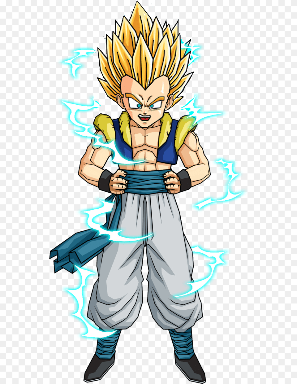 Dragon Ball Z Gotenks Ssj2 With No Gotenks Ssj, Book, Comics, Publication, Person Png Image