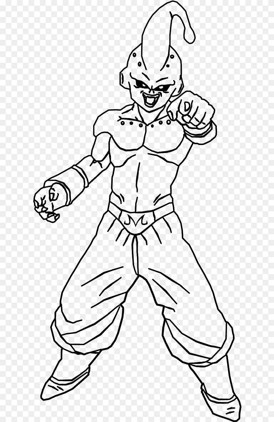 Dragon Ball Z Majin Buu Coloring, Gray, Text, Outdoors Free Transparent Png