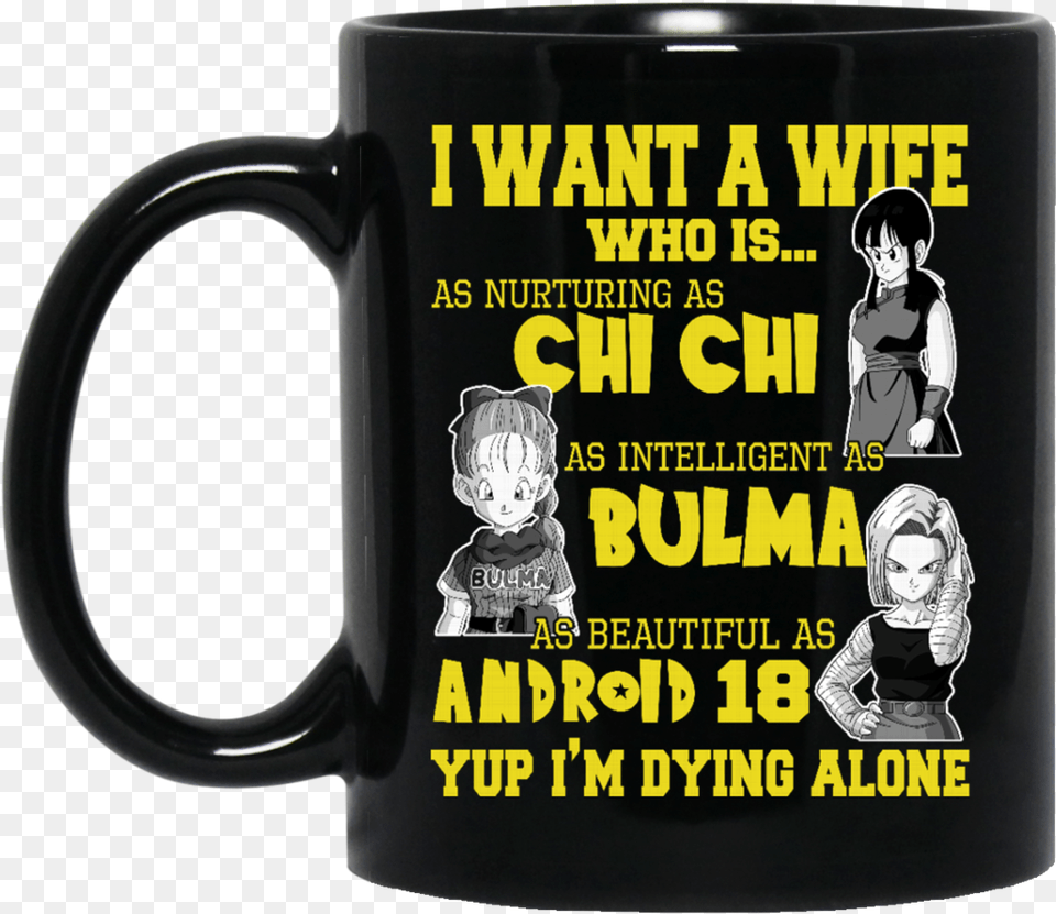 Dragon Ball Z Mug Want A Wife Nurturing As Chi Chi Beer Stein, Adult, Person, Female, Cup Free Png