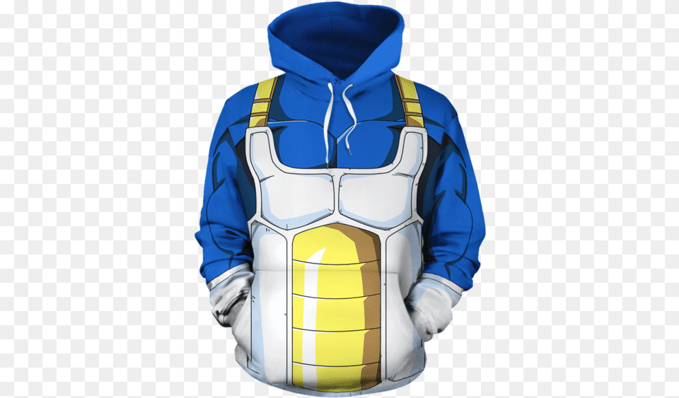 Dragon Ball Z Saiyan Armor Hoodie, Clothing, Knitwear, Sweater, Sweatshirt Free Png Download