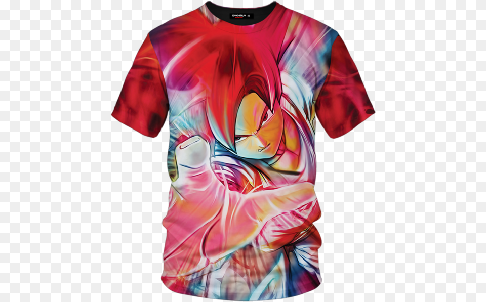 Dragon Ball Z Son Goku Super Saiyan Rose Blue Aura T Shirt Bottons Do Dragon Ball, Clothing, Dye, T-shirt, Adult Png Image