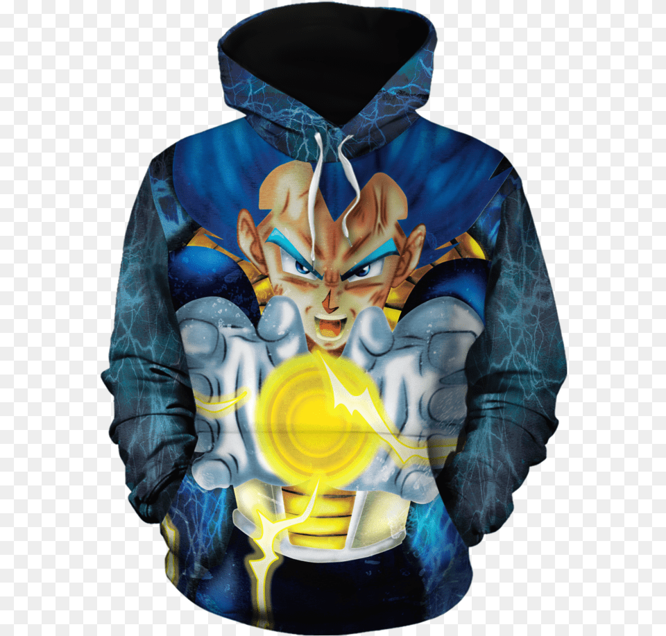 Dragon Ball Z Super Saiyan Vegeta Blue Hair Form Hoodie Puerto Rican Hoodie, Sweatshirt, Sweater, Knitwear, Clothing Free Png