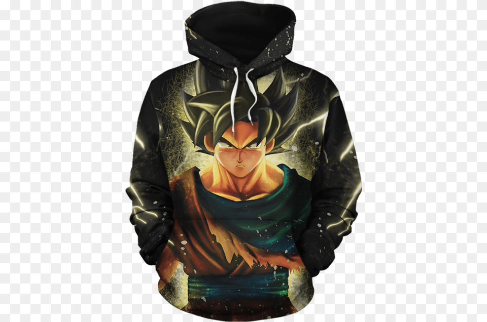 Dragon Ball Z The Remarkable Son Goku Black Pullover Hoodie Hoodie, Sweatshirt, Clothing, Sweater, Knitwear Png Image