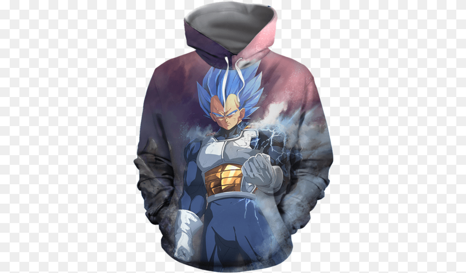 Dragon Ball Z Vegeta Cool Saiyan Prince Super Epic Hoodie Background, Sweatshirt, Sweater, Knitwear, Clothing Free Png