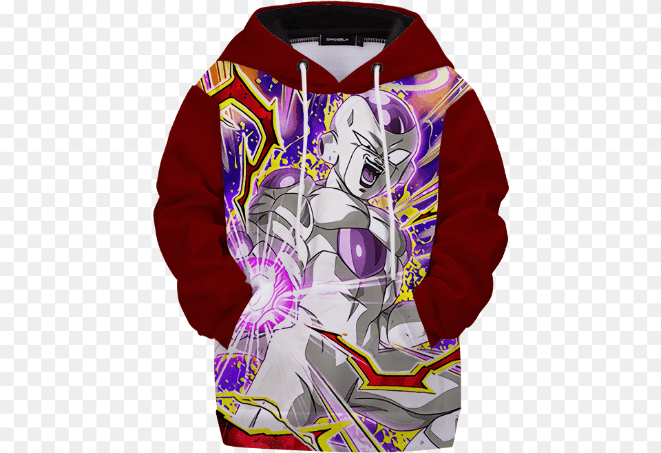 Dragon Ball Z White Frieza Comic Style Long Sleeve, Sweatshirt, Clothing, Hoodie, Knitwear Png Image