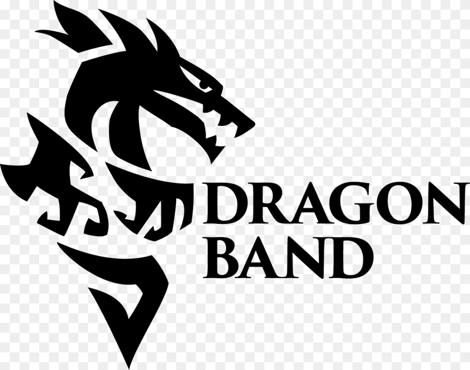 Dragon Band Logo White And Black Dragon Logo, Gray Free Png