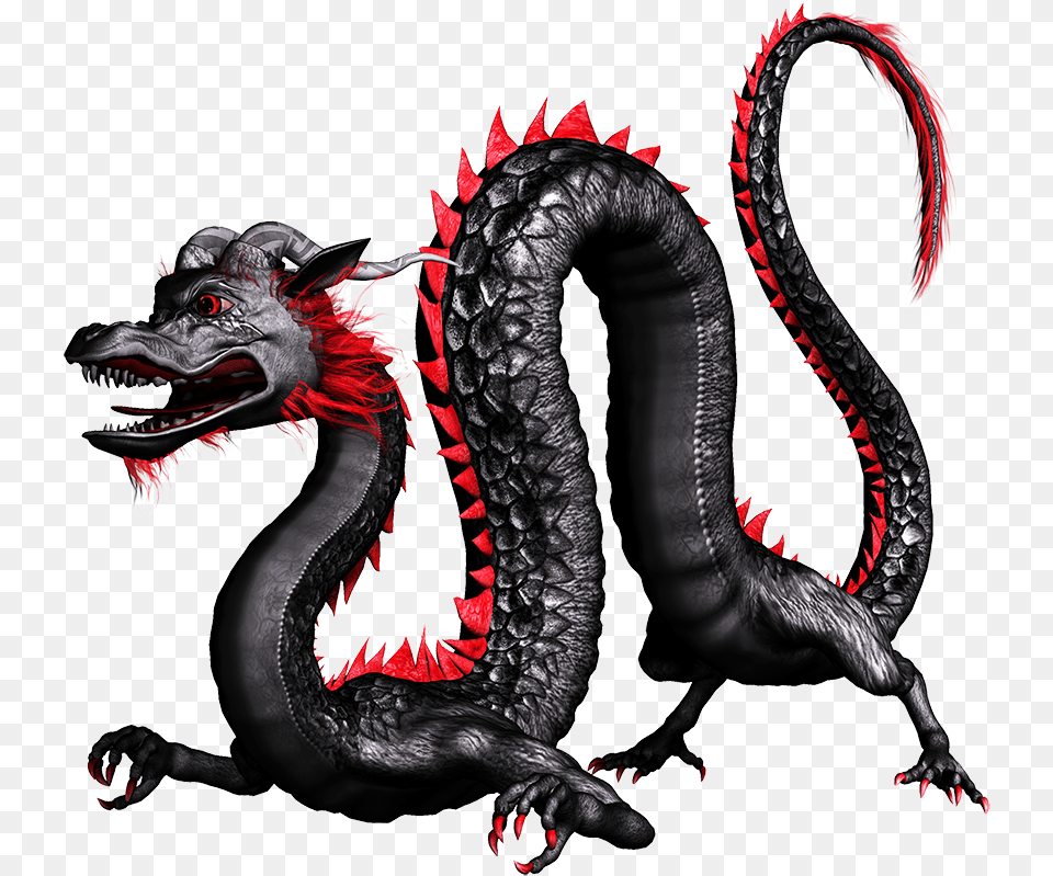 Dragon Black Red China Asian 3d Pose Isolated Chinese Dragon Gif, Animal, Dinosaur, Reptile Png