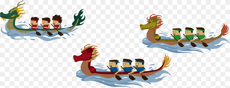 Dragon Boating Clipart Dragon Boat Cartoon Gif, Transportation, Vehicle, Person, Face Free Transparent Png