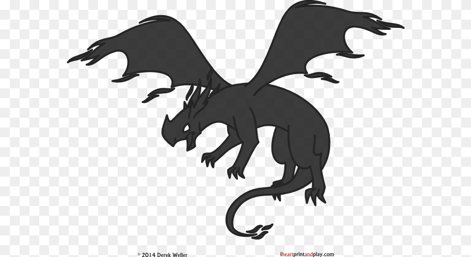 Dragon Carnivora Cartoon Silhouette Black Illustration, Animal, Kangaroo, Mammal, Electronics Free Png Download
