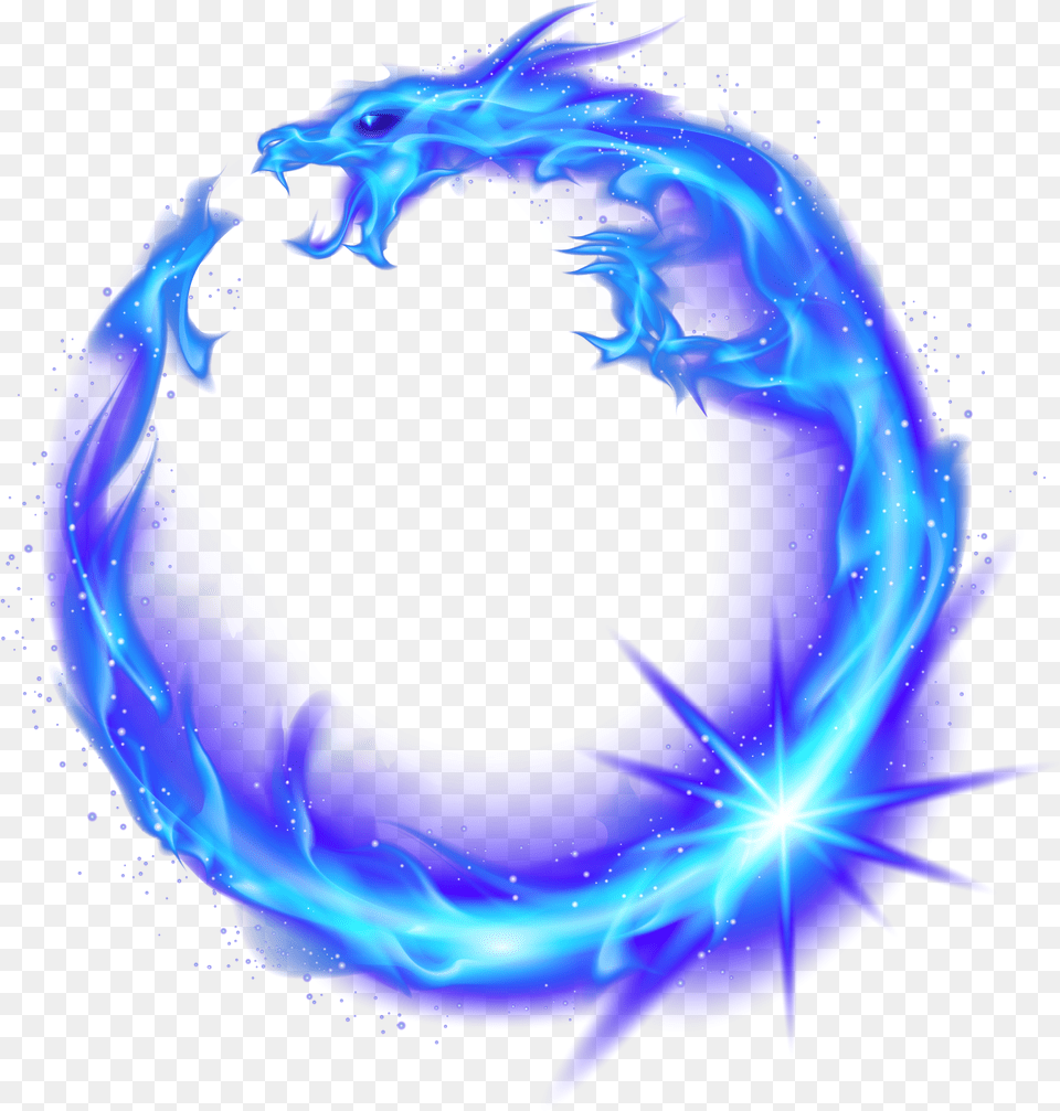 Dragon Circle Flame Fire Combustion Blue Royalty Blue Fire Circle Png