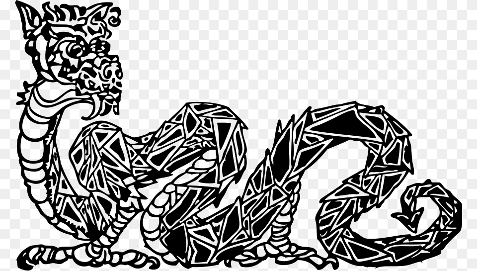 Dragon Clipart Dragon Frame Black And White, Gray Free Transparent Png