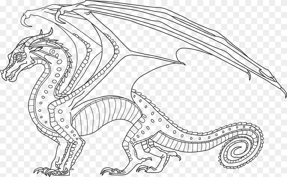 Dragon Clipart Wings Fire Picture Rainwing Dragon Coloring Page Png Image