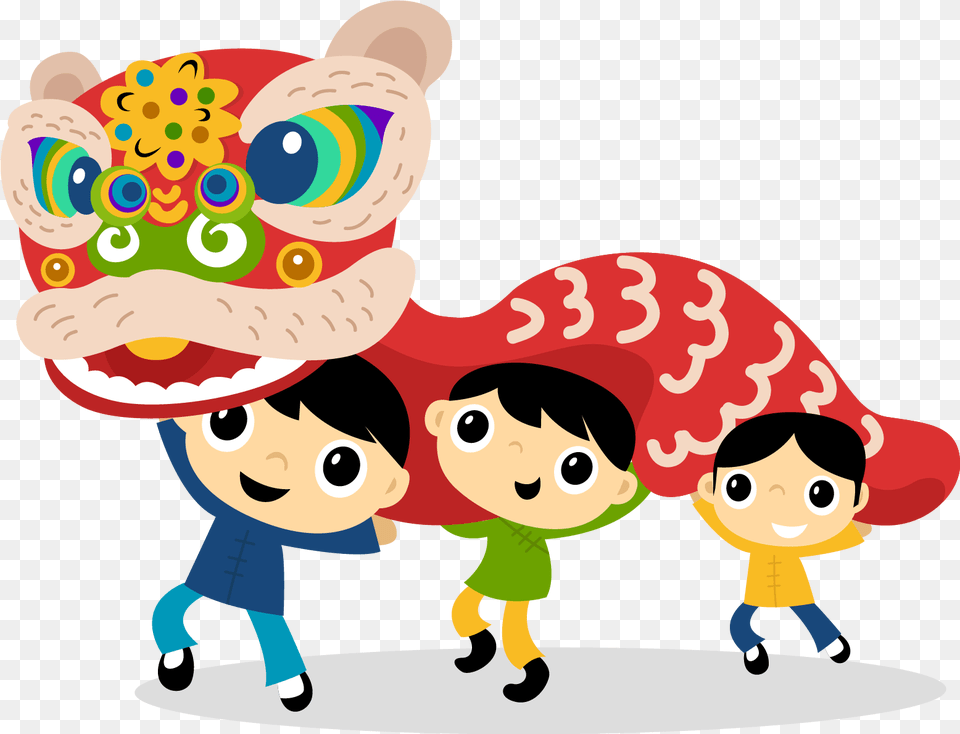 Dragon Dance Clipart Station Lunar New Year Clipart, Baby, Person, Face, Head Free Png Download
