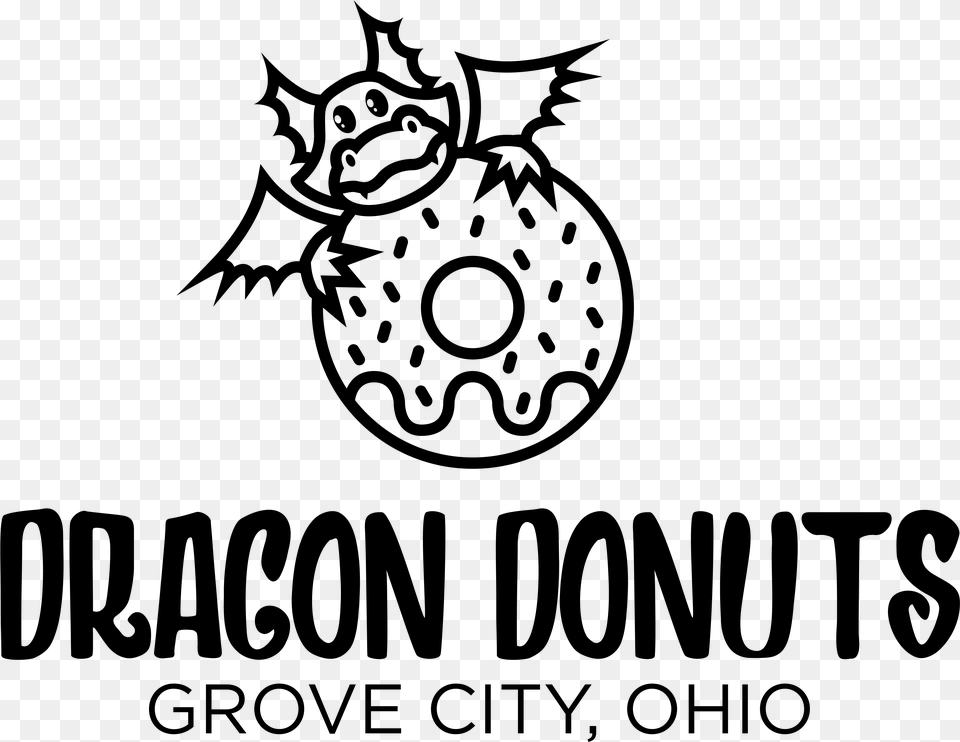 Dragon Donuts, Gray Png