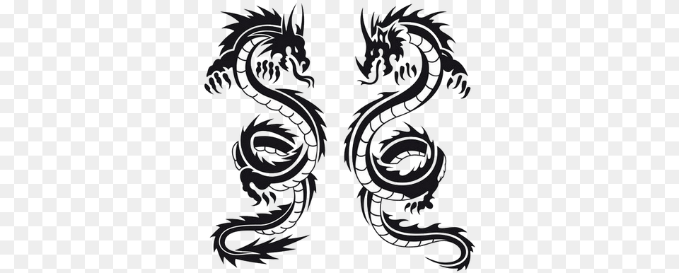 Dragon Double Tattoo Dragon Tattoos Black And White, Baby, Person Free Transparent Png