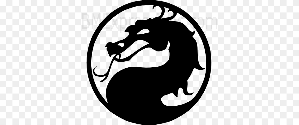 Dragon Dragon Silhouette In A Circle, Stencil, Logo, Ammunition, Grenade Png Image
