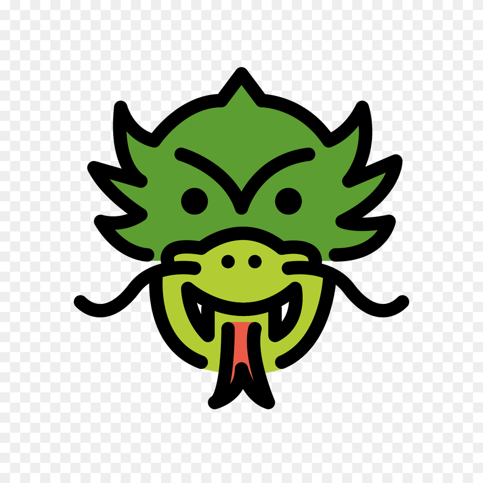 Dragon Face Emoji Clipart, Green, Leaf, Plant Png Image