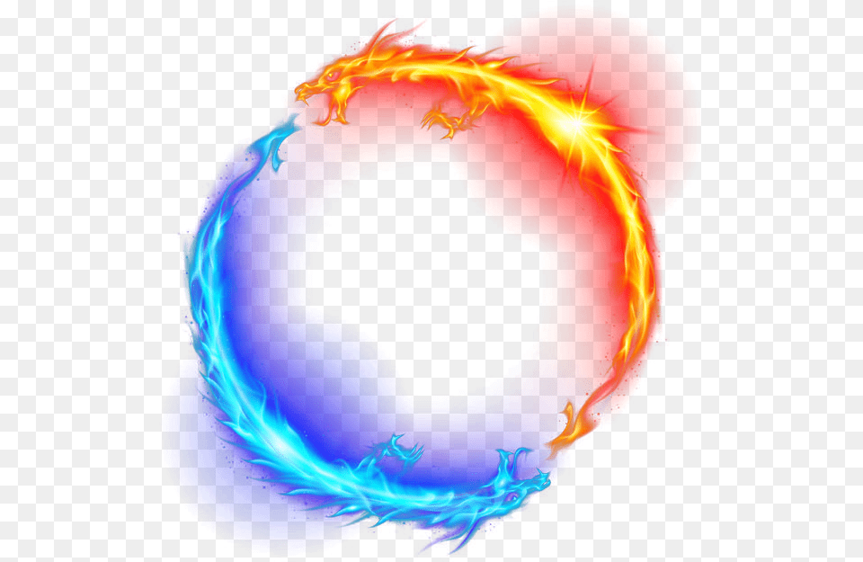 Dragon Fire Ice Light Circle Yellow Blue Magic Ftestick Ring Of Fire, Pattern, Accessories, Fractal, Ornament Png Image
