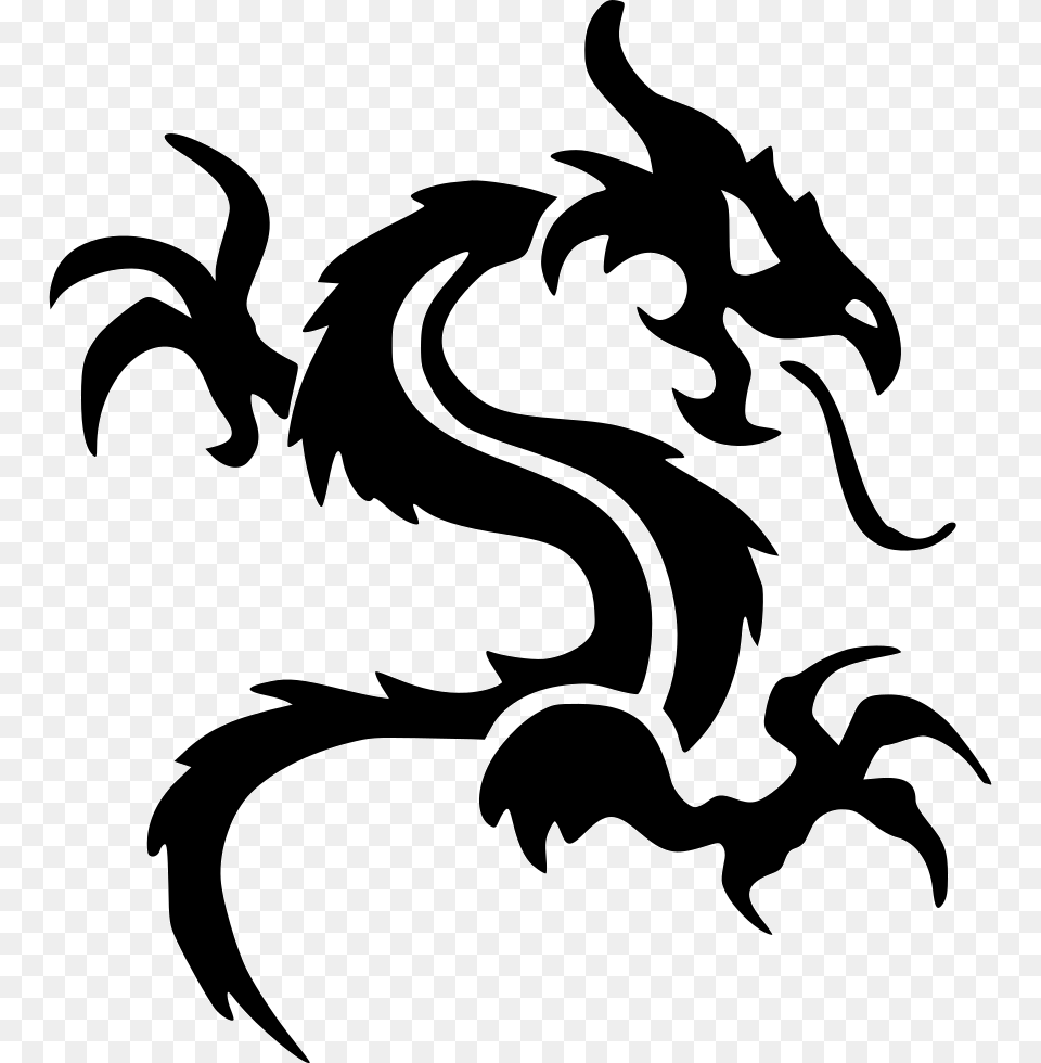 Dragon Fire Tattoo Celtic Animal Dragon Black And White Tattoo, Kangaroo, Mammal Png Image