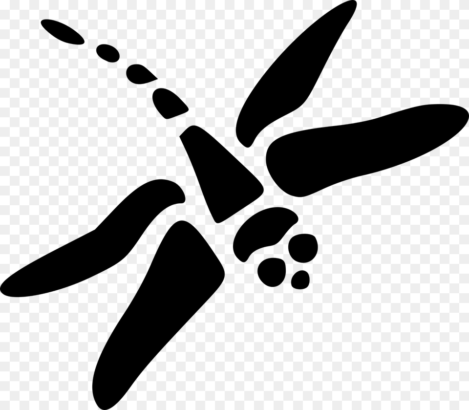 Dragon Fly Dragonfly Black And White Clip Art, Gray Free Png