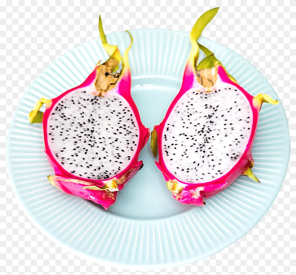 Dragon Fruit Dragon Fruit In Plate, Food, Plant, Produce Free Png