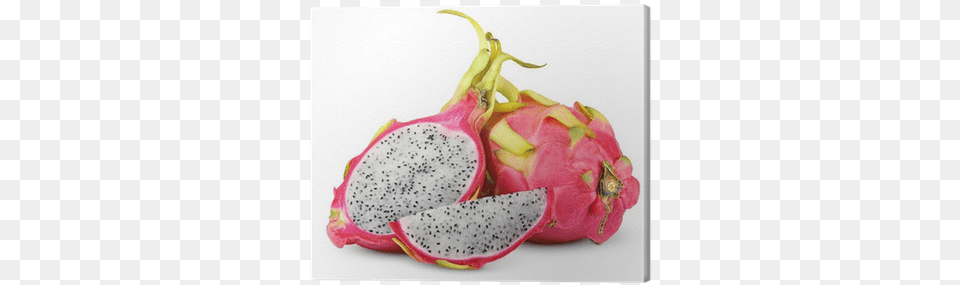 Dragon Fruit Or Pitaya With Cut On White With Clipping Fruit Du Dragon Rose, Food, Plant, Produce Png