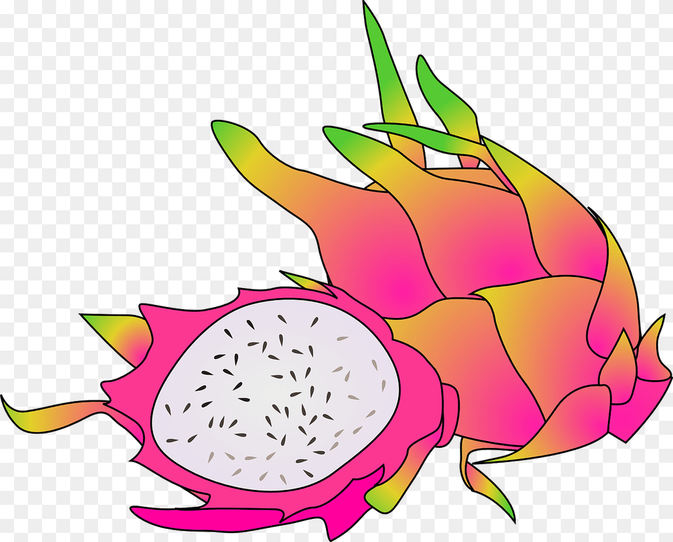 Dragon Fruit Tropical Cartoon Dragon Fruit, Food, Plant, Produce Free Transparent Png