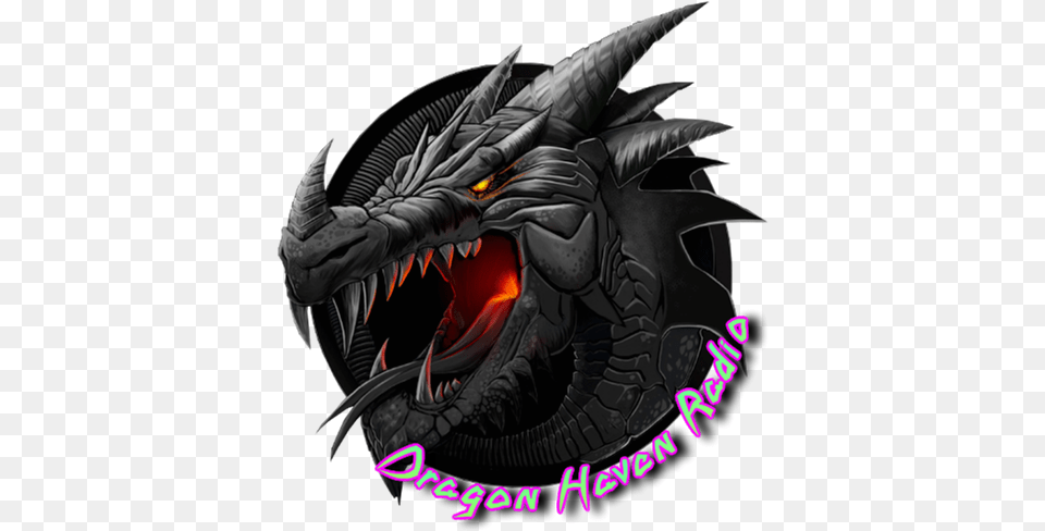 Dragon Haven Radio Internet Tunein Black Dragon Logo, Animal, Dinosaur, Reptile Free Png