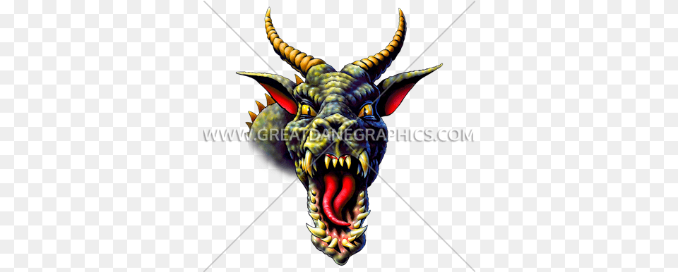 Dragon Head Front Production Ready Artwork For T Shirt Illustration, Animal, Insect, Invertebrate Free Png Download