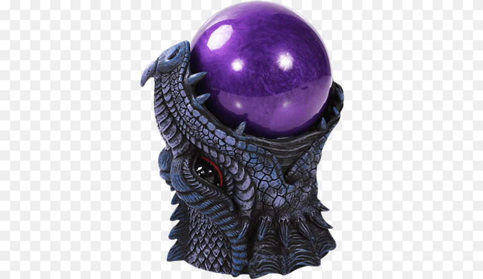 Dragon Head Purple Orb Statue Dragon Purple Sandstorm Ball Figurine, Sphere, Alien, Animal, Reptile Free Png Download