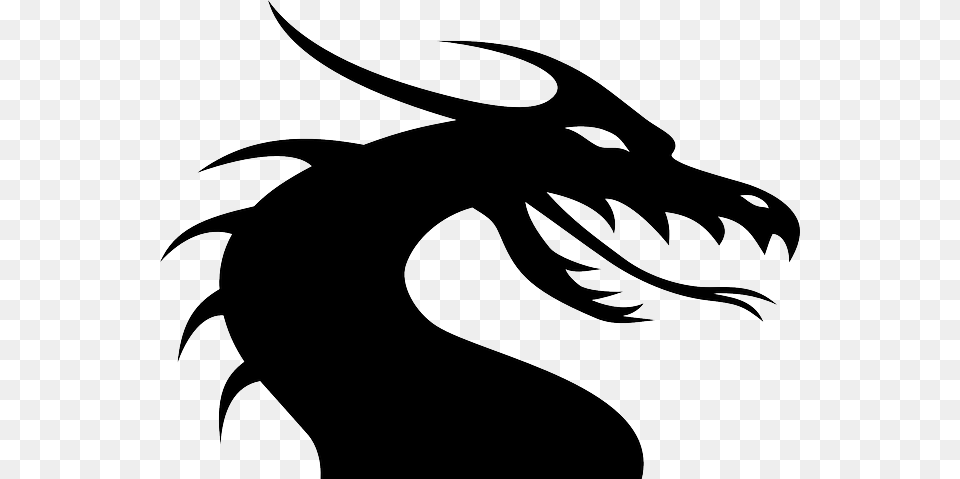 Dragon Head Silhouette, Animal, Fish, Sea Life, Shark Png