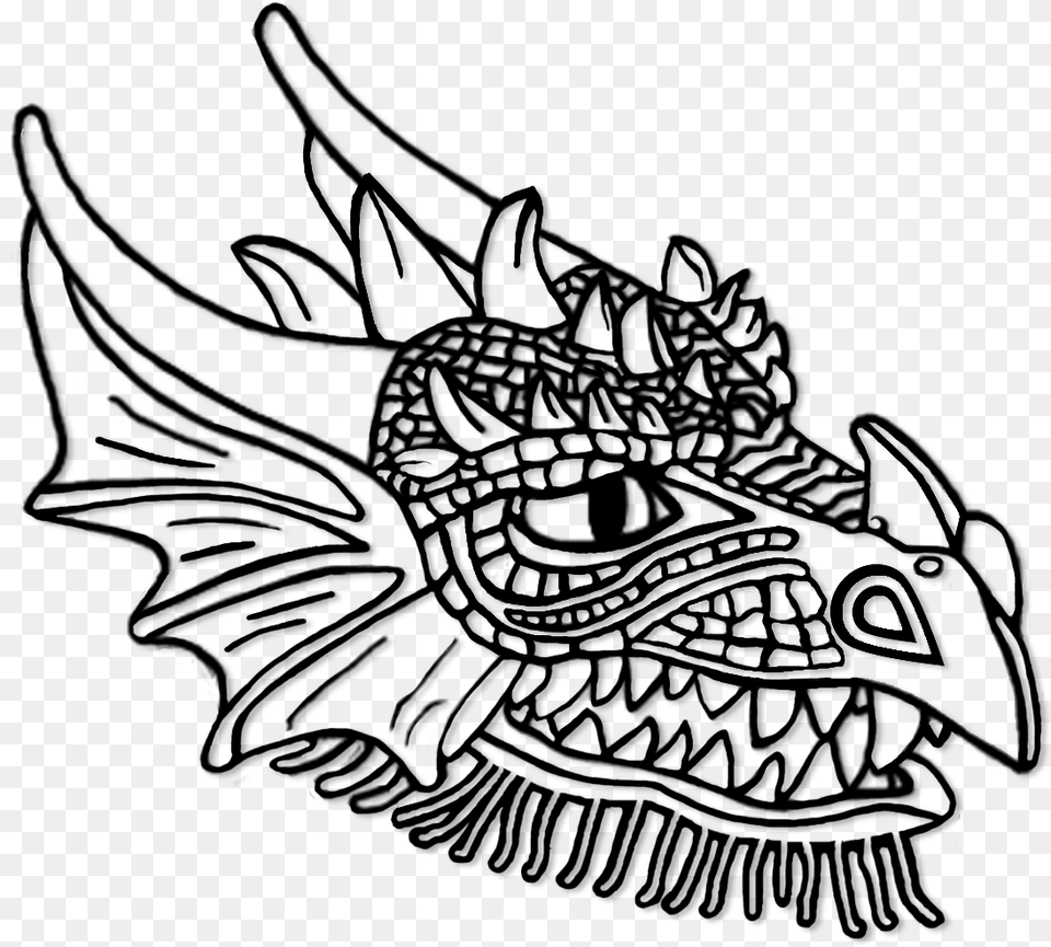 Dragon Head To Colour, Gray Free Transparent Png