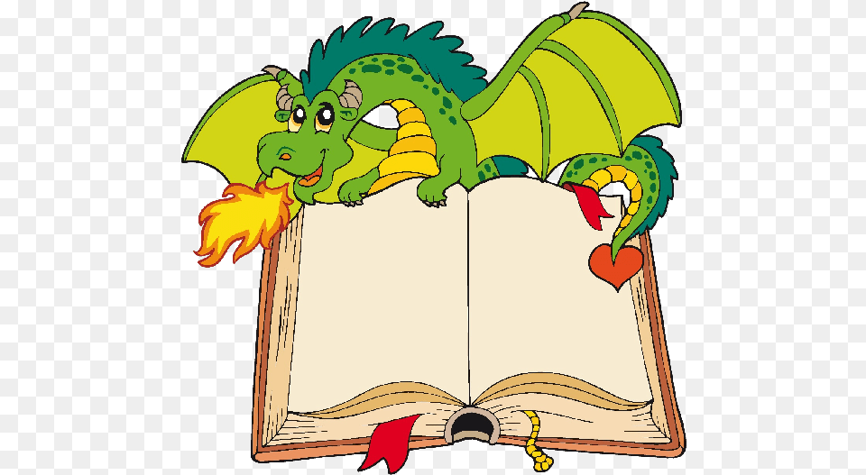 Dragon Holding A Sign, Book, Publication Png Image