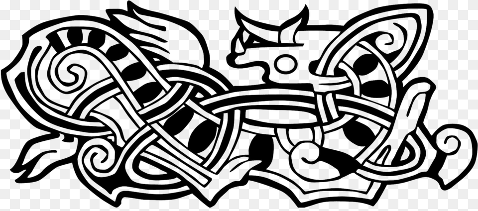 Dragon Knotwork Dragons Celtic Dragon Knot Jelling Style Art, Drawing Free Png